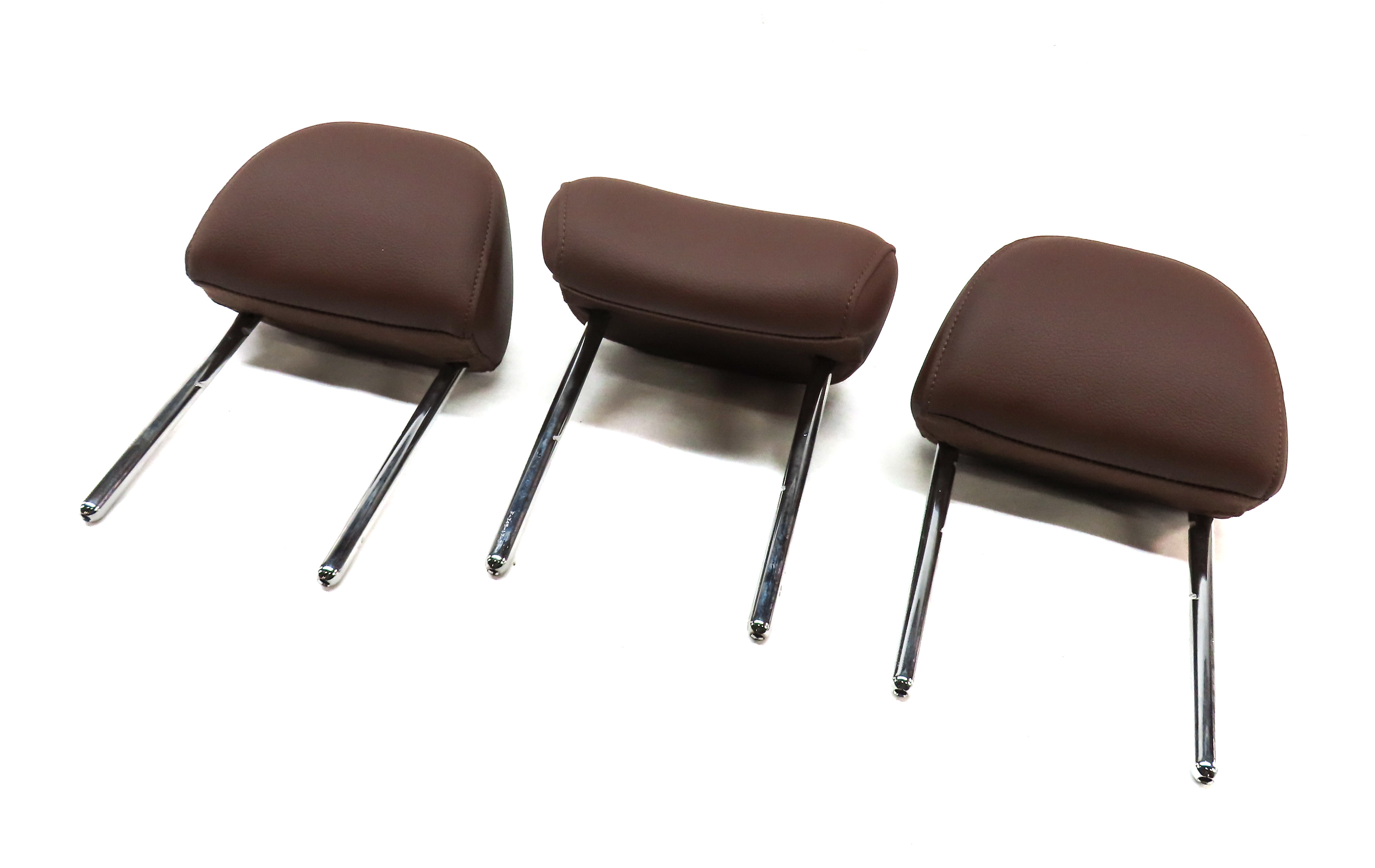 17-19 AUDI A4 ALLROAD REAR LEFT/CENTER/RIGHT SEAT HEAD HEADREST SET/3 (BROWN) — exact item pictured